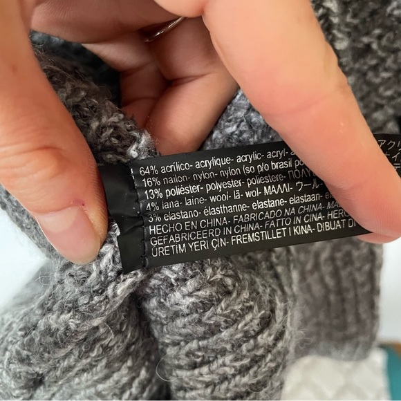 Zara Soft Knit Oversized Slouchy Turtleneck Sweater Heather Grey Sz Medium - Picture 9 of 9